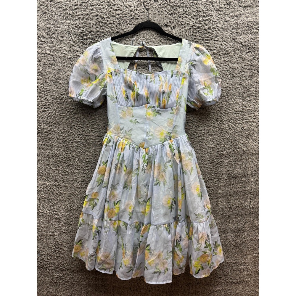 Mr. Water New York Summer Floral Pleated Midi A-Line Dress Womens Size M